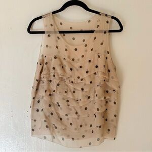 Handmade Vintage Polka Dot Ruffle Blouse